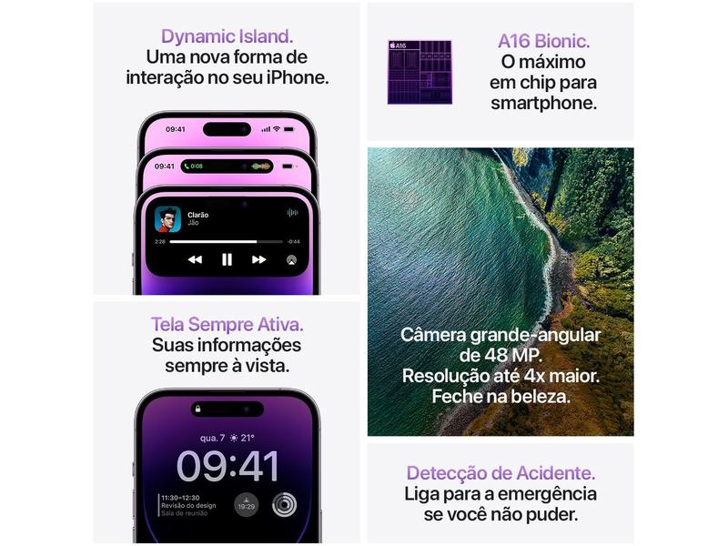 Apple iPhone 14 Pro 128GB Roxo-profundo 6,1” 48M - iPhone 14 Pro